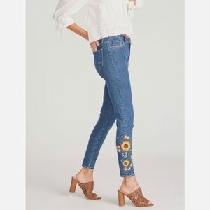 Driftwood Jackie High Rise Jeans with Floral Embroidery